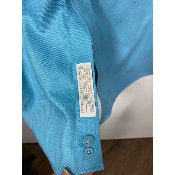 Nordstrom Ocean Blue Regular Fit Cotton Short Sleeve Button Down Shirt Size XXL - Picture 6 of 9